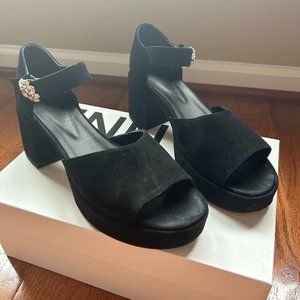 Ganni Black Suede Heels